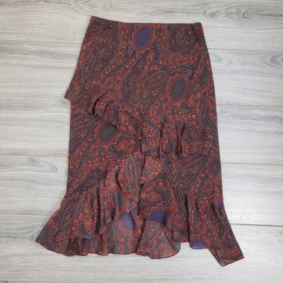 Lauren Ralph Lauren Dresses & Skirts - Ralph Lauren Paisley Print Midi Ruffle Skirt Sz 10